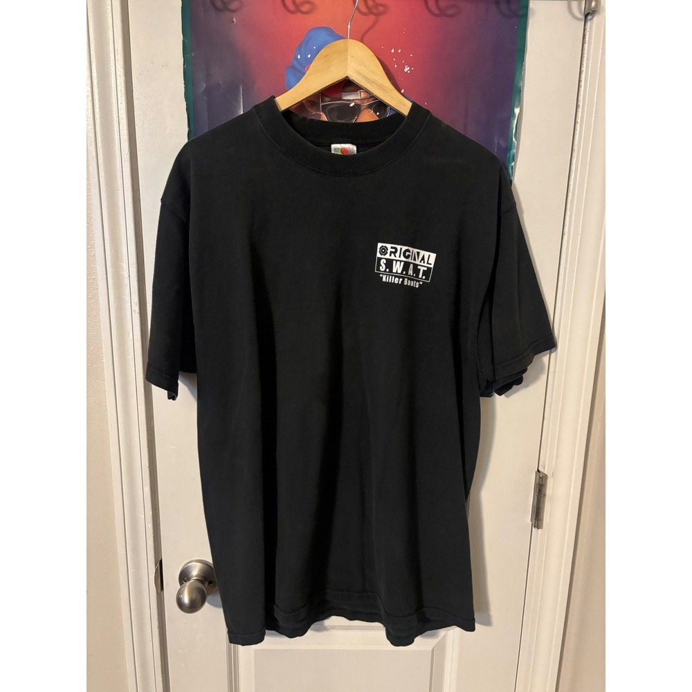 Vintage 2000 Original SWAT Killer Boots Dick Kramer T-Shirt Mens XL Black